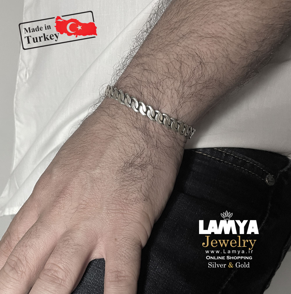 دستبند نقره مردانه ترکیه کدD092